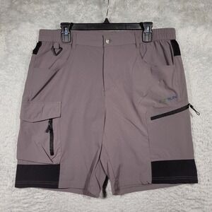 EZRUN Cargo Hiking Shorts Men Large 36x8 Gray Zipper Pockets Lightweight Stretch